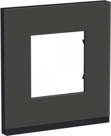Фото 1/2 Schneider Electric Unica Pure Черное стекло/Антрацит Рамка 1-ная горизонтальная