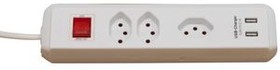 1159462523, Outlet Strip Clever-Line 3x CH Type J (T13) Socket / USB-A Socket - CH Type J (T12) Plug White 1.5m