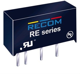Фото 1/2 RE-2405S, Unregulated DC-DC Converter - 1W - Input: 24VDC (+/-) 10% - Output: 5VDC - 4 Lead SIP