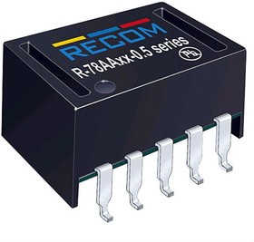 Фото 1/6 R-78AA12-0.5SMD, Non-Isolated DC/DC Converters 0.5A DC/DC REG 15-34Vin 12Vout