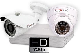 Комплект видеонаблюдения QUAD HD для частного дома с 2 AHD камерами 5Мр (внутренняя + уличная)