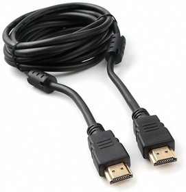 Фото 1/3 Кабель HDMI Cablexpert CCF2-HDMI4-10, 19M/19M, v2.0, медь, позол.разъемы, экран, 2 фер.кольца, 3м, черный, пакет