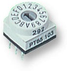 PT65103, Switch DIP SP16T 16 Flush Screwdriver 0.15A 42VDC PC Pins 10000Cycles 2.54mm Thru-Hole Tube