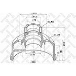 8500163SX, 85-00163-SX_торм. барабан-ступица !308x120/132 H=293 d=115/90/205 ...
