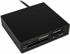Картридер Ginzzu USB 2.0 Card reader SD/SDHC/MMC/MS/ microSD/xD/CF, 3.5» (черный) |GR-116B| (070510)