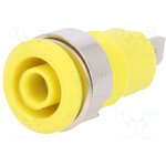 4 mm socket, flat plug connection, mounting Ø 12.2 mm, CAT III, yellow, 49.7044-24