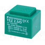 TEZ2.5/D230/6-6V, Трансформатор залитый на плату 2,5ВА 230/2x6В