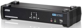 Фото 1/5 ATEN CS1782A, Переключатель, электрон., KVM+Audio+USB 2.0, 1 user USB+DVI =  2 cpu USB+DVI, со шнурами USB 4х1.8м., 2560x1600 60Hz DVI-D D