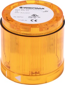 Фото 1/4 843.300.55, 843 Series Amber Steady Effect Beacon Unit, 24 V dc, LED Bulb, AC, DC, IP54