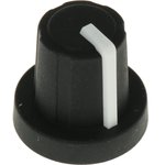 16mm Black Potentiometer Knob for 6mm Shaft Splined, 3/03/TPN110-006/237/224