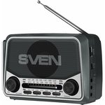 Радиоприемник АС SVEN SRP-525, серый (3 Вт, FM/AM/SW, USB, microSD, фонарь ...