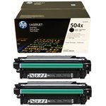 Картридж HP Color LaserJet CP3525, CM3530 (2 шт. в уп.) (10500 стр.) Black CE250XD