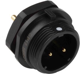 Фото 1/6 Circular Connector, 2 Contacts, Bulkhead Mount, Plug, Male, IP68