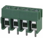 PCB terminal, 4 pole, pitch 5 mm, AWG 26-14, 17.5 A, screw connection, green, 1935187