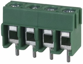 Фото 1/2 PCB terminal, 4 pole, pitch 5 mm, AWG 26-14, 17.5 A, screw connection, green, 1935187
