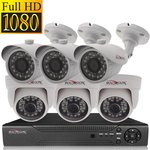 Комплект видеонаблюдения для частного дома с 6 AHD камерами FullHD (внутренние + ...