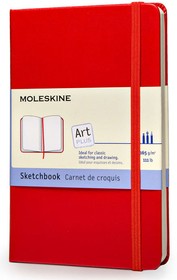 Фото 1/4 Блокнот для рисования Moleskine ART SKETCHBOOK ARTQP063R Large 130х210мм 104стр. твердая обложка красный