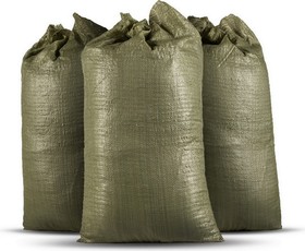 Фото 1/2 Мешок для строительного мусора (полипропиленовый) Зеленый, 55х95 см, 100 шт (тканный) 00002276