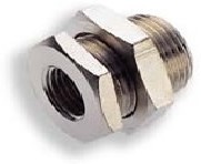 160290018, 16 Series Bulkhead, G 1/8 Female to M16, Threaded Connection Style