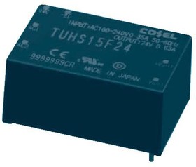 TUHS15F24, AC/DC Power Modules 15.12W 24V 0.63A ENCAPSULATE - PCB TH