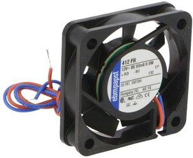 Фото 1/2 412FH-132, Axial Fan DC Sleeve 40x40x10mm 12V 6000min sup -1 /sup  10m³/h 2-Pin Stranded Wire