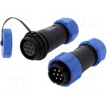 DS1110-27-7BU8, Разъем: круглый; "папа" + "мама"; PIN: 7; 3А; IP67; 500В; на провод