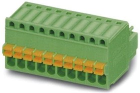 Фото 1/2 1881341, 100V 12A 4 0.14~0.5 1 20~28 5.08mm 1x4P Green Plug P=2.5mm Pluggable System TermInal Block