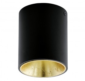 Фото 1/2 Eglo 94502 Светодиодный потолочный светильник POLASSO, 1х3,3W (LED), ?100, черный, золотой