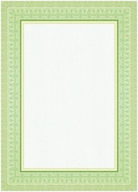 Сертификат-бумага с рамкой А4 зеленая волна 140 г/кв.м 20 шт/уп КЖ-1794/4уп