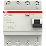 Выключатель дифференциального тока (УЗО) 4п 63А 30мА тип AC FH204 ABB