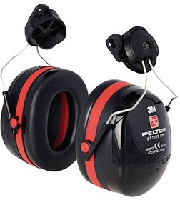 H540P3E-413-SV, Peltor Optime I Helmet Mounted Hearing Protection 34dB Black / Red