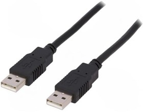 CAB-USB2AA/5.0-BK, Кабель, USB 2.0, вилка USB A, с обеих сторон, 5м, черный