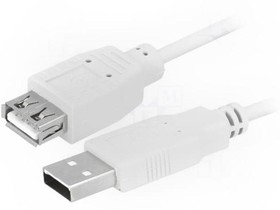Фото 1/2 CU0011, Кабель, USB 2.0, гнездо USB A, вилка USB A, никелированные, 3м