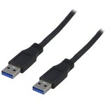 USB 3.0 connection line, USB plug type A to USB plug type A, 2 m, black