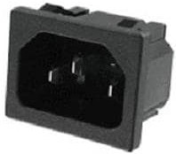 701W-X2/04, Power entry connector/receptacle - Connector type male blades IEC 320-C14 - Snap In mounting type- Rectangular - ...