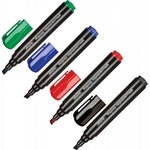 Набор перманентных маркеров 1.5-3 мм 4 цвета, скошенный наконечник, 4 шт 916463