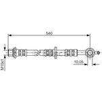 1987476838, Шланг тормозной TOYOTA Yaris (99-) передний левый BOSCH