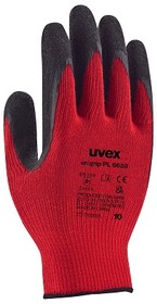 6059909, Red Polyester Abrasion Resistant Latex Gloves, Size 9, Large, Latex Coating