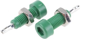 Фото 1/3 102-0804-001, Green Female Test Socket, 2mm Connector, Solder Termination, 10A, Tin Plating