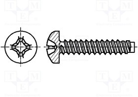 Фото 1/2 B2.2X9.5/BN33, Винт, 2,2x9,5, Головка цилиндрическая, Phillips, сталь, цинк