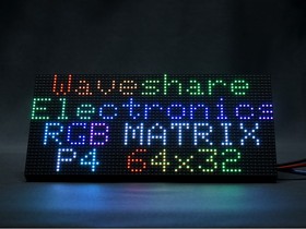 Фото 1/4 RGB-Matrix-P4-64x32, Полноцветная светодиодная матричная панель RGB, шаг 4 мм, 64×32 пикселя, регулируемая яркость