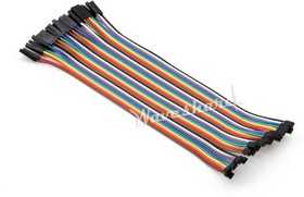 Jumper Wire 40-pin 2-to-2.54-pitch 200mm, Соединительный провод-перемычка шаг 2мм-2.54мм, 40-пин (F-F)