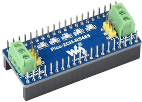 Фото 1/5 Pico-2CH-RS485, 2-канальный модуль RS485 для Raspberry Pi Pico, приемопередатчик SP3485, UART к RS485