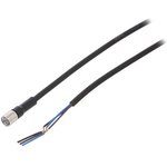 XS3F-M8PUR3S2M, Соединительный кабель, M8, PIN 3, прямой, Дл.кабеля 2м, вилка, 1А