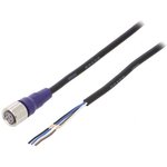 XS2F-LM12PVC4S2M, Соединительный кабель, M12, PIN 4, прямой, 2м, вилка, 0,8А, IP67