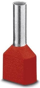 Фото 1/4 3201026, Кабельный наконечник AI-TWIN 2X 10 - 14 RD изолированный, двойной, сечение 10mm2, длина 14mm, красный (упак. 100шт.)