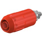 4 mm socket, screw connection, mounting Ø 12 mm, CAT II, red, 66.9684-22