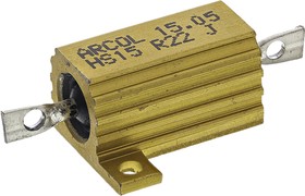 Фото 1/3 220mΩ 15W Wire Wound Chassis Mount Resistor HS15 R22 J ±5%
