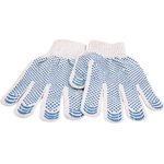 трикотажные перчатки люкс с ПВХ-покрытие, 10 класс, (Белые) GGC-14