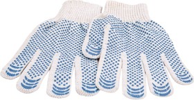 Фото 1/5 трикотажные перчатки люкс с ПВХ-покрытие, 10 класс, (Белые) GGC-14